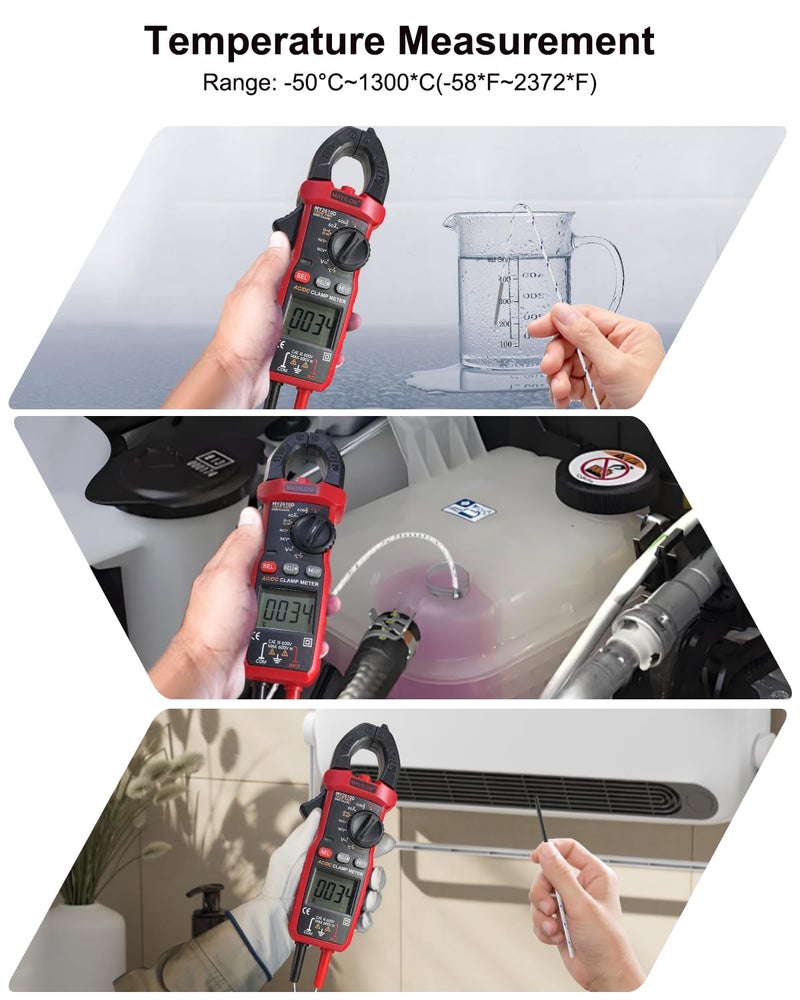 MAYILON Digital Clamp Meter, Multimeter TRMS 6000 Counts Amp Volt Meter Auto-ranging Measures AC/DC Voltage, AC/DC Current Capacitance NCV Frequency Live Wire Resistance Diode Temperature Continuity MY2610D - Image 4